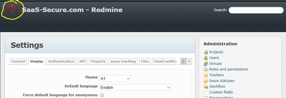 A1-Theme mit ersetzt­em Logo