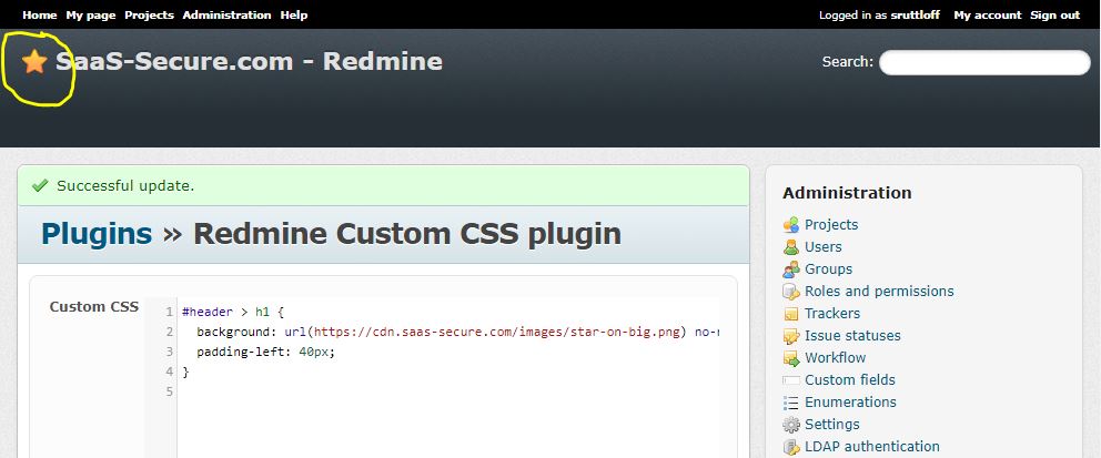 Angewendetes Custom CSS