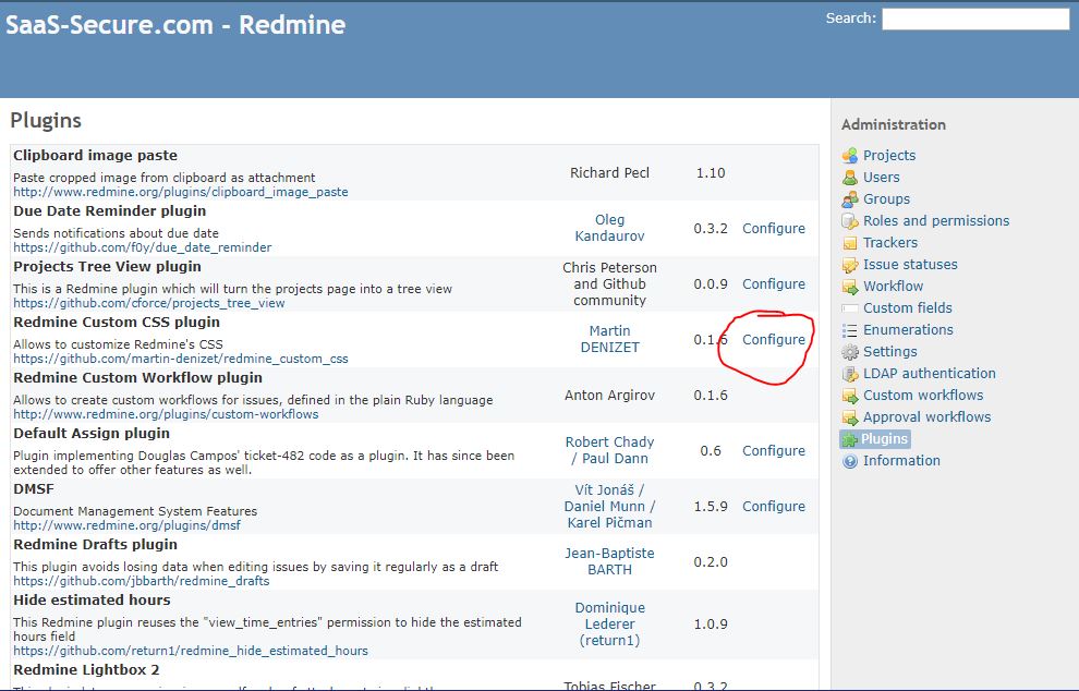 Redmine-Pluginliste