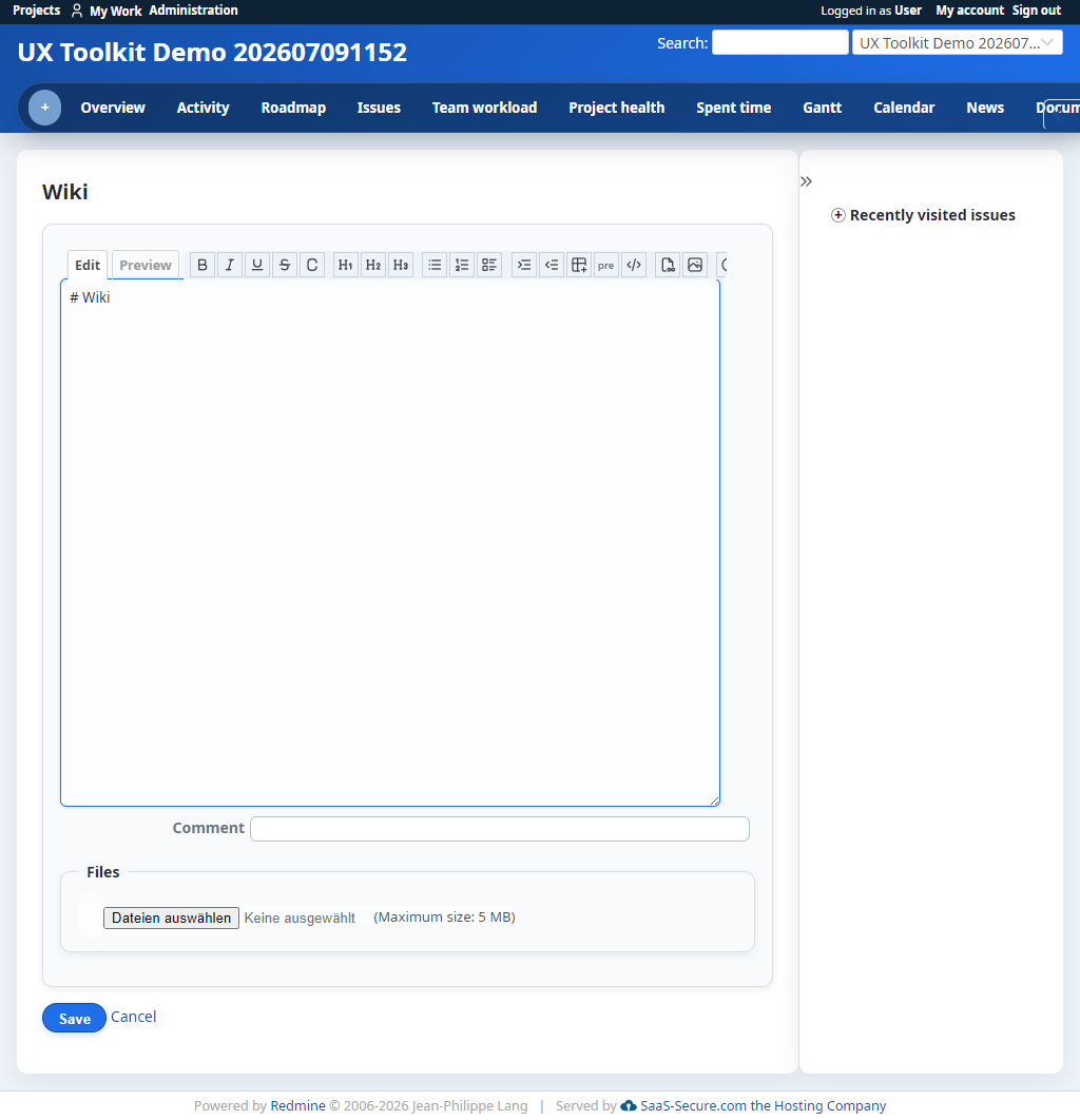 Modern UI project wiki page with cleaner typography and actions