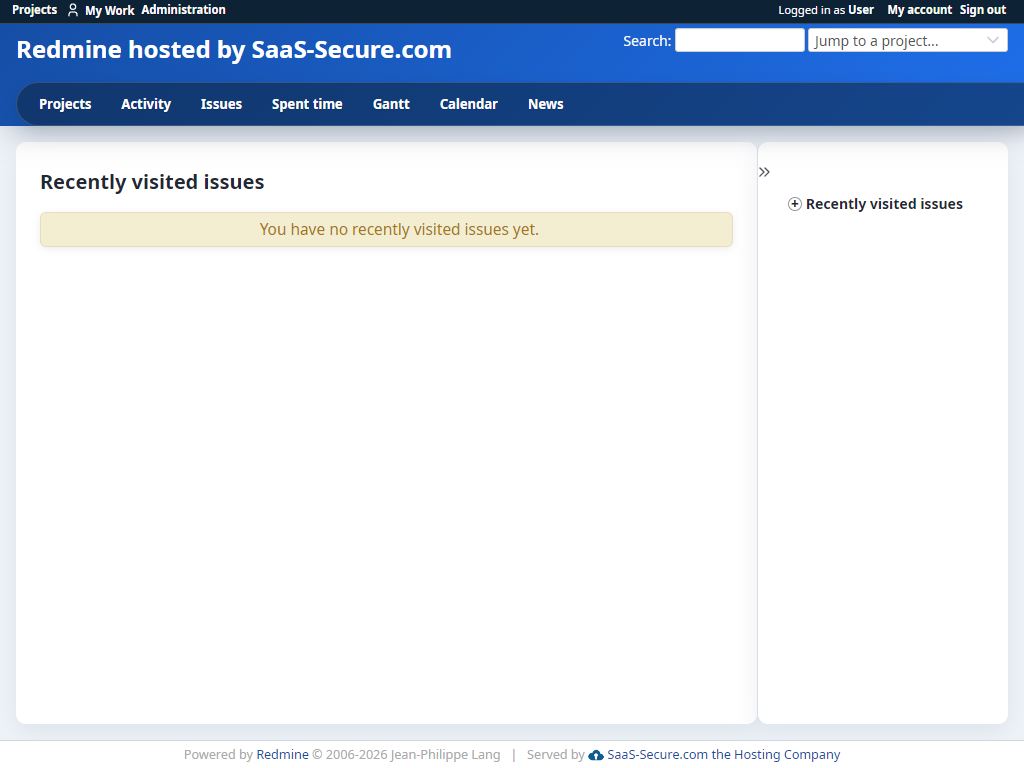 Modern UI recently visited issues list