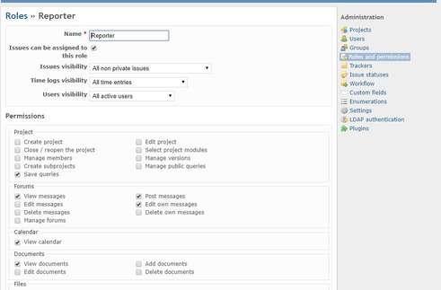 Roles and permissions