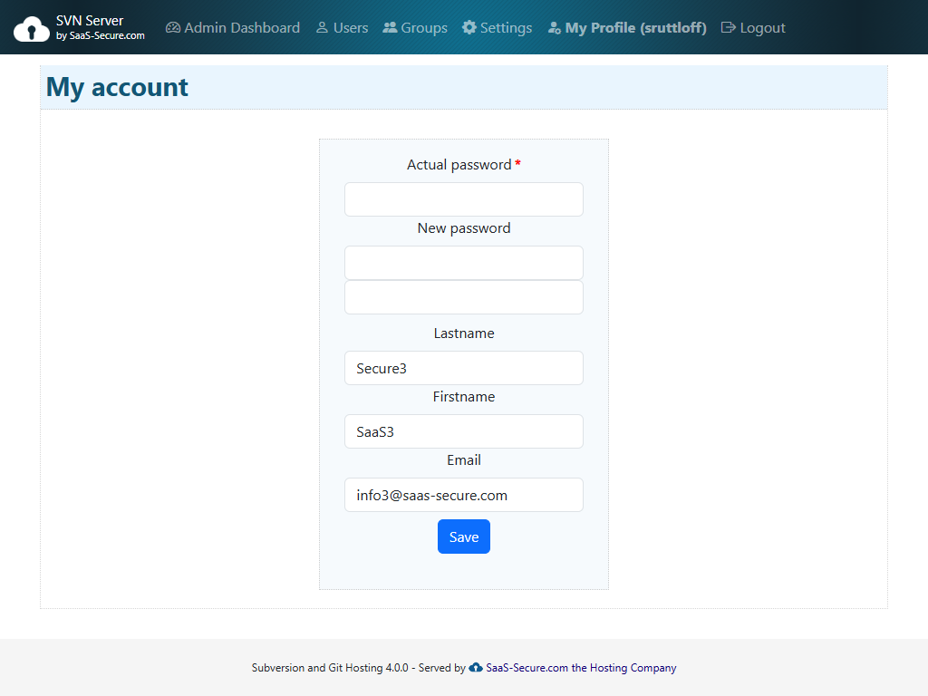 Update user profiles and credentials securely