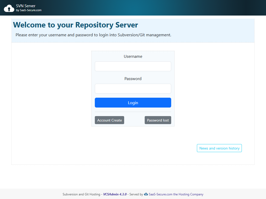 Login into VCSAdmin